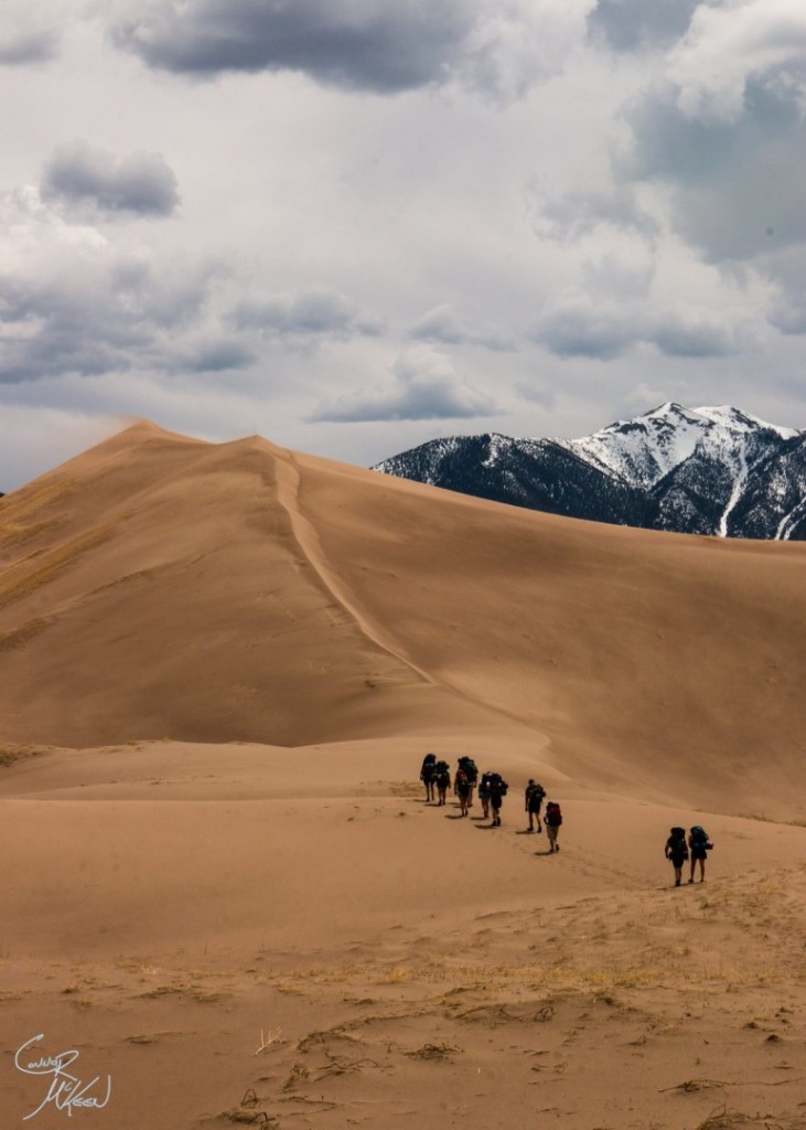 DU students enjoying the outdoors at the Great Sand Dunes National Park. 