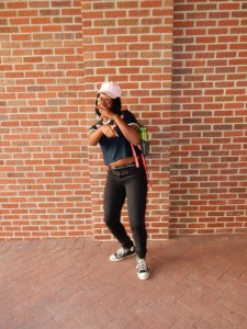 Ikenna makes her mark on the DU campus by showing off her vibrant personality through fashion. Photo by Jocelyn Rockhold
