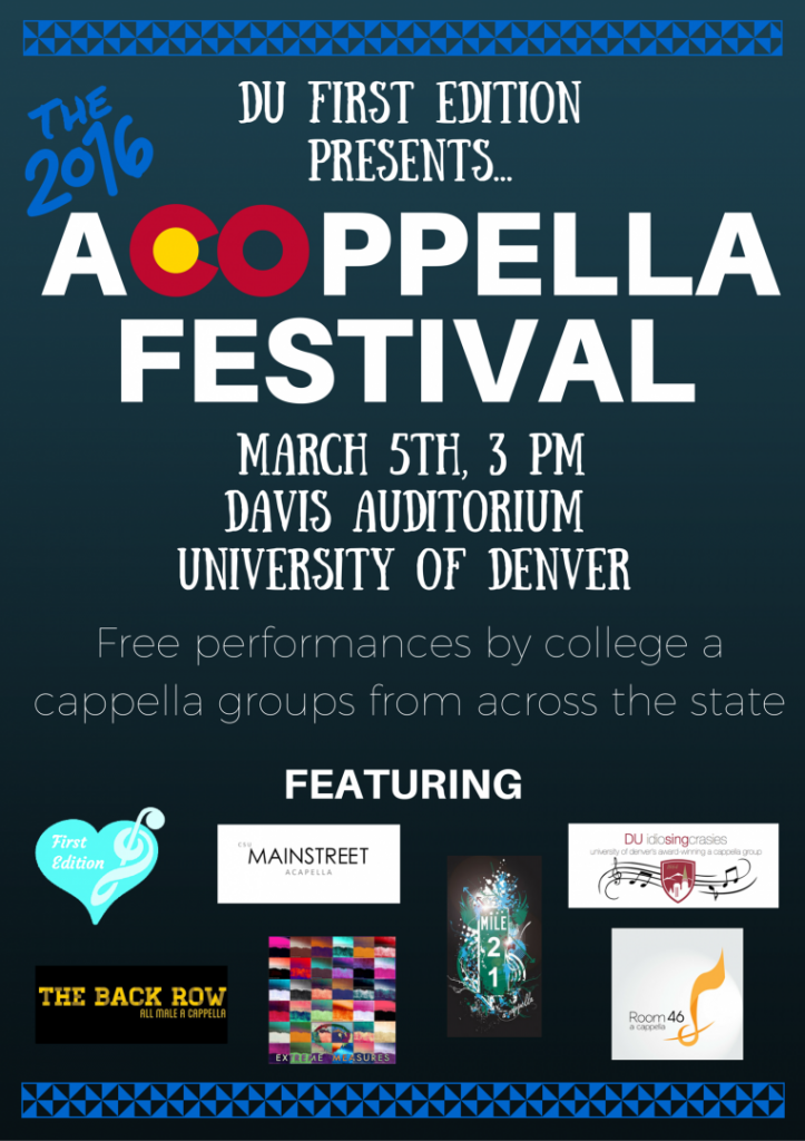 The ACOppella Festival takes place March 5 in Davis Auditorium. Image courtesy of DUFE