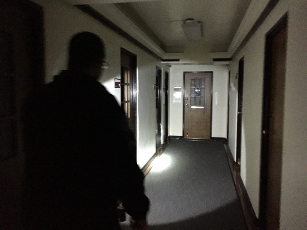 Corporal Justin Lunn leads the way through an abandoned Mary Reed. Connor W. Davis | DU Clarion 