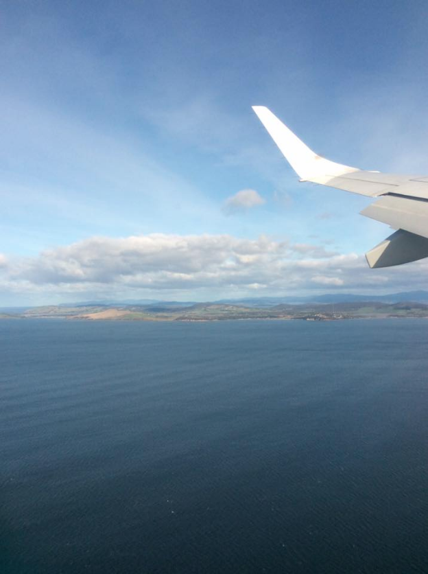 The view from Carolyn's flight into Hobart. Carolyn Angiollo | Clarion 