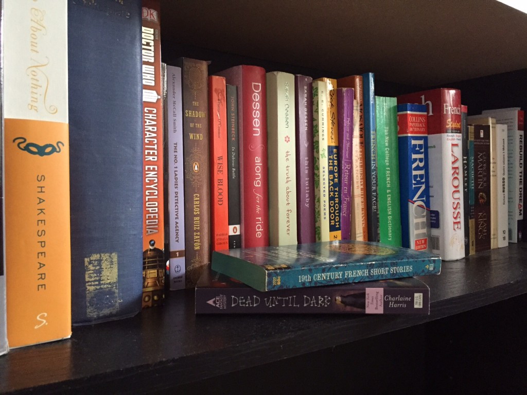 My personal bookshelf. Photo by Meg McIntyre.