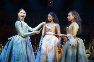 Phillipa Soo, Renee Elise Goldsberry and Jasmine Cephas Jones play the Schuyler sisters in "Hamilton." Photo courtesy of culturesauce.net.