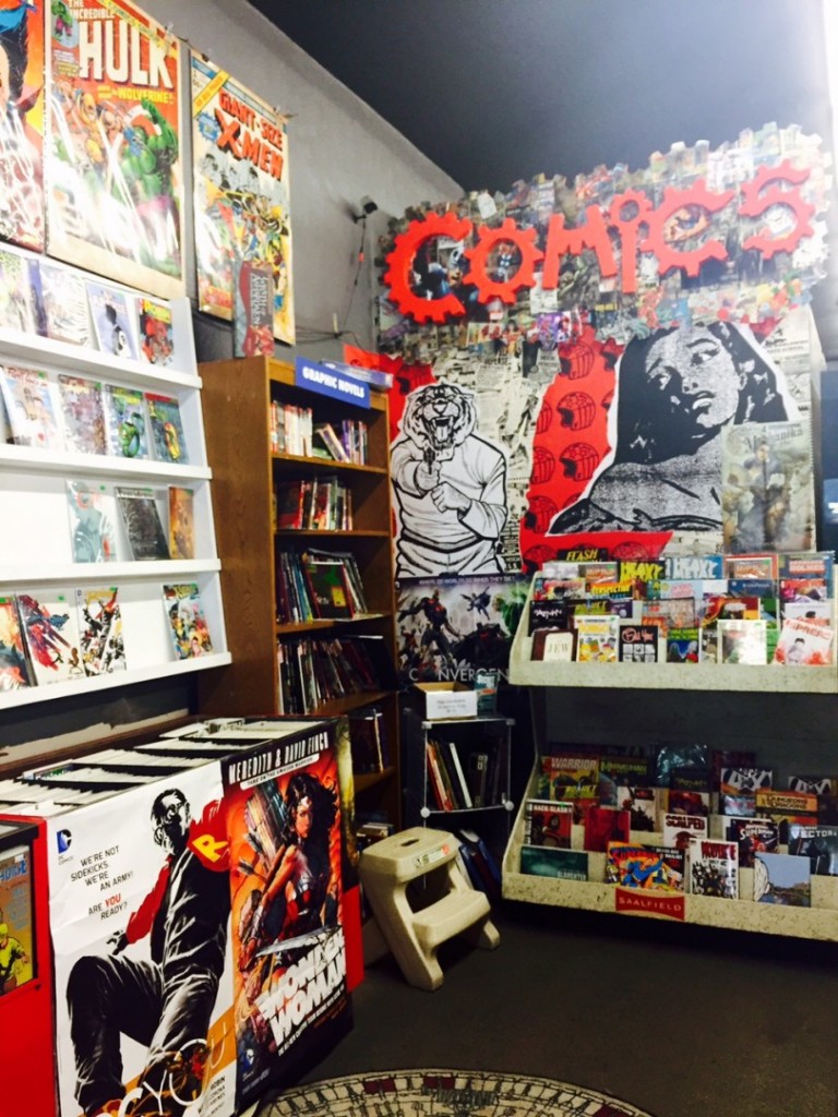 The comics and graphic novels section. Photo by Meg McIntyre.