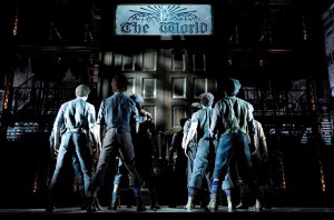 “Newsies” is playing in Denver until April 9 at the Buell Theater with tickets still available for as low as $35. Photo courtesy of broadwayworld.com. 