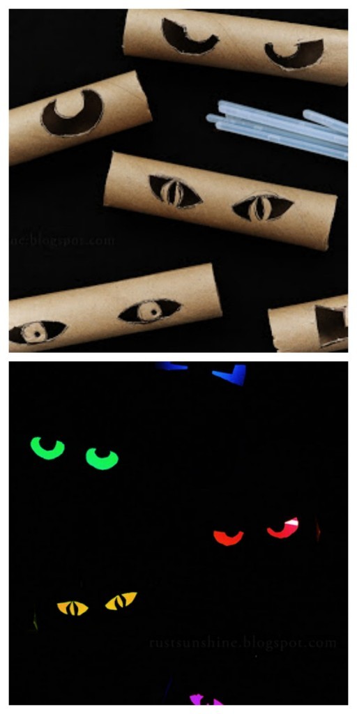 Toilet paper roll eyes use supplies you already have, besides glowsticks. chloe barrett | clarion